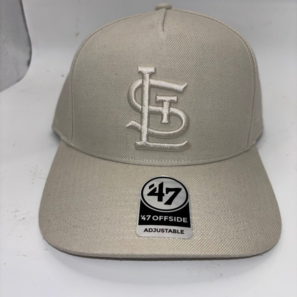 47 Brand St Louis Cardinals Offside DT Snapback Hat Bone Tan MLB Wool Blend